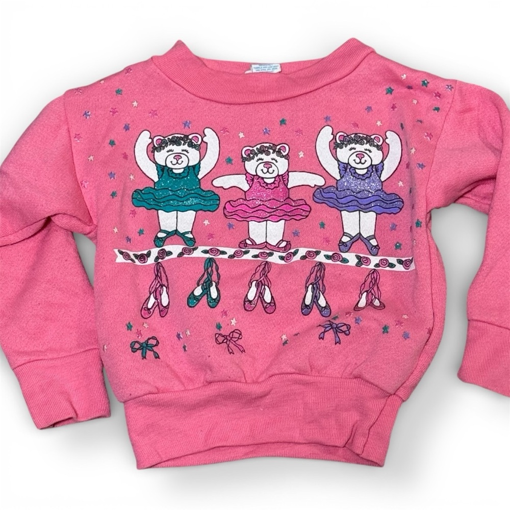 Vintage bear ballet pink ballet shoes sweatshirt size 2 3